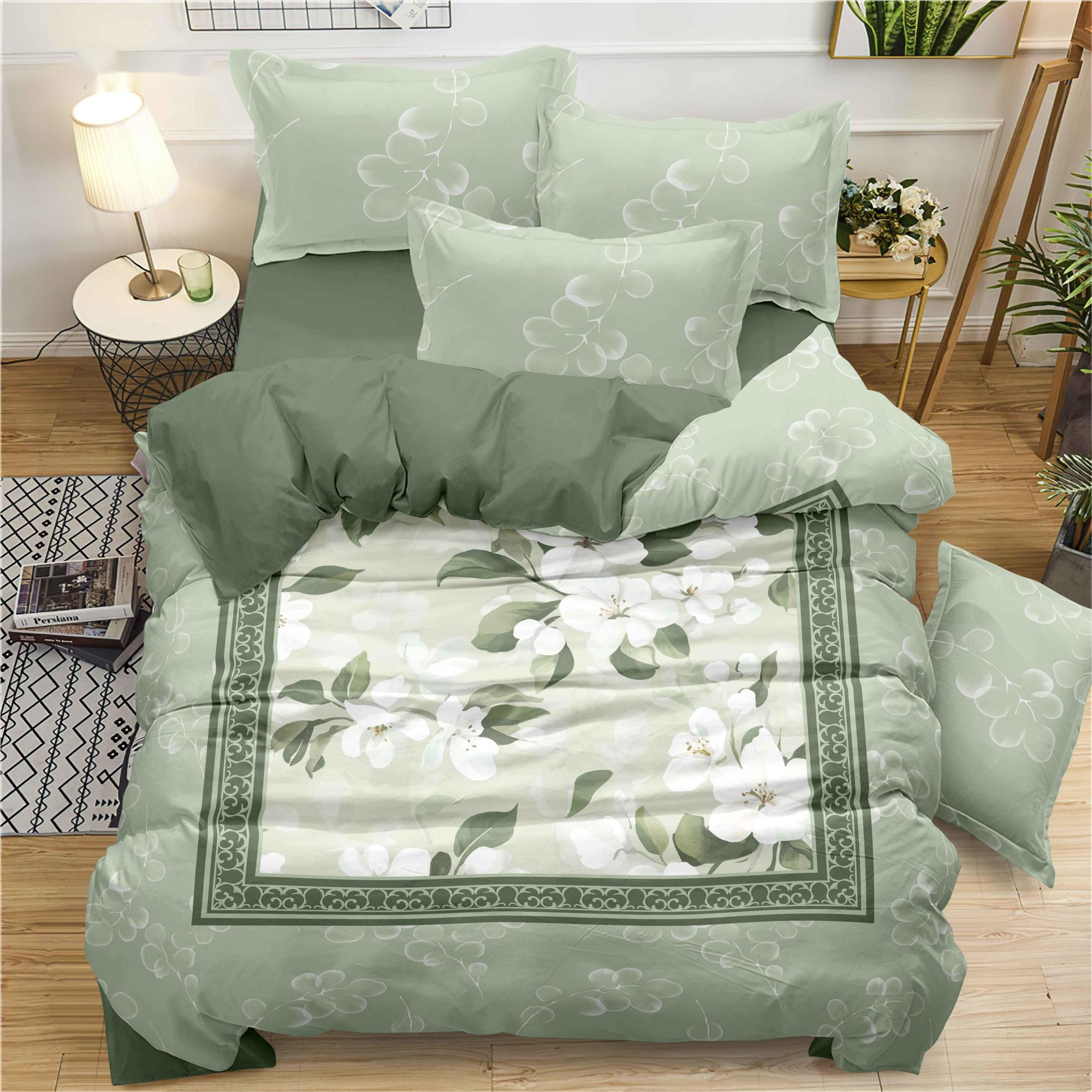 Elegant Flower Digital Printed Bed Sheet Set levende